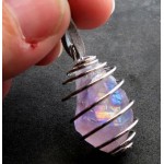 Amethyst Aura Gemstone Spiral Pendant